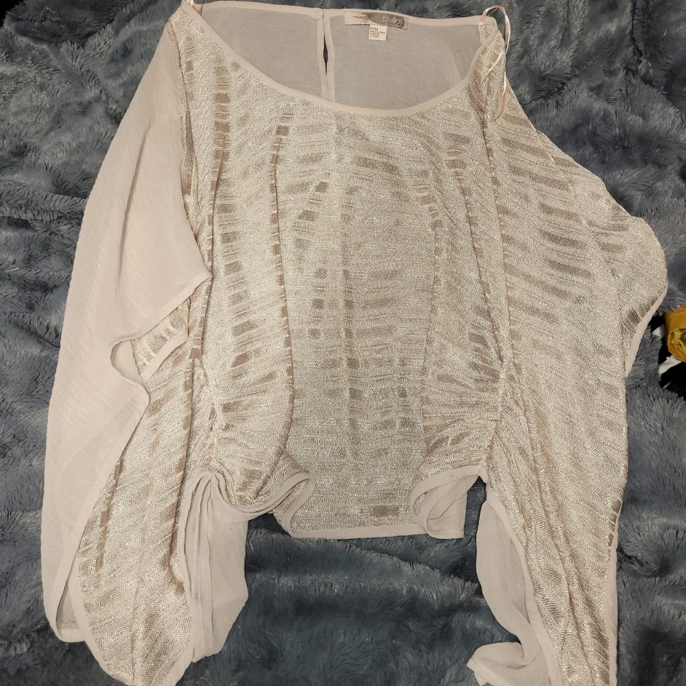 shiny beige top